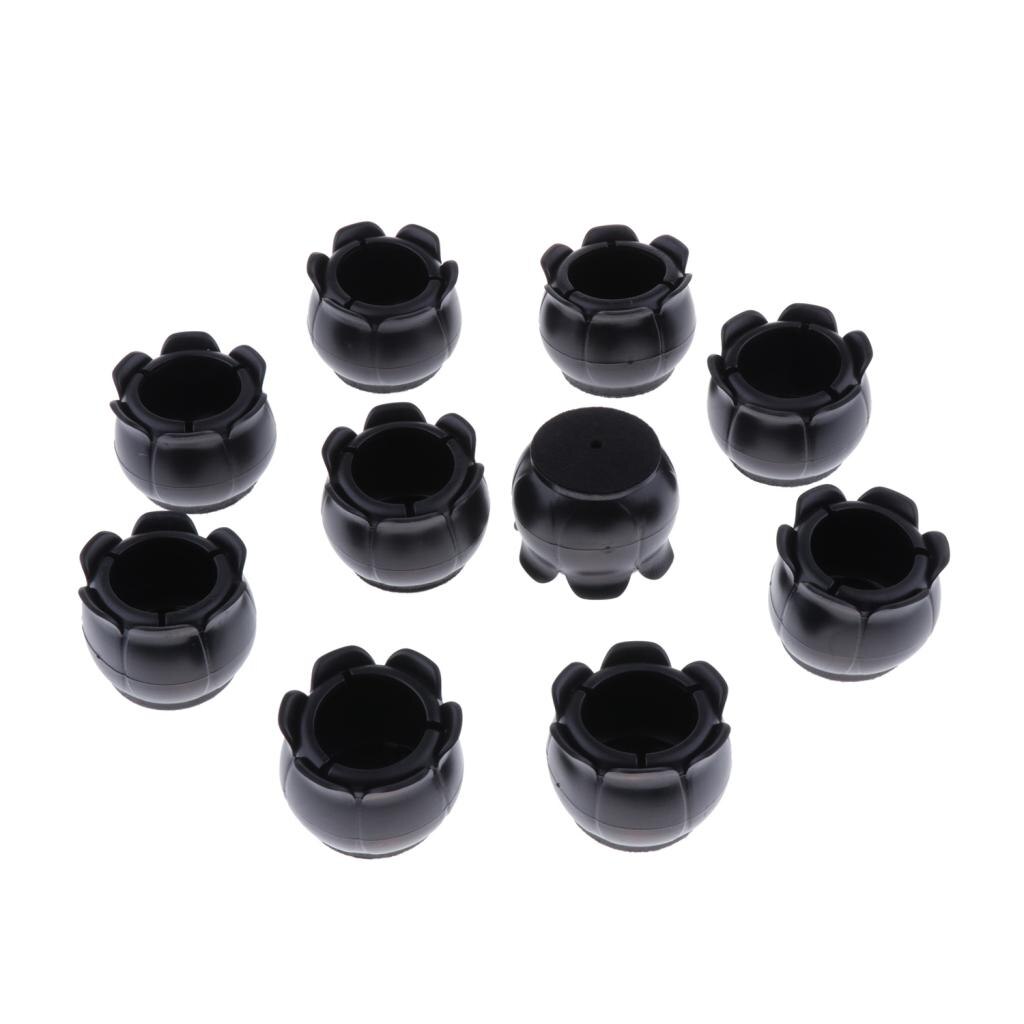 10pcs No-slip Chair Leg Caps Round Wood Furniture Floor Protectors Black: D