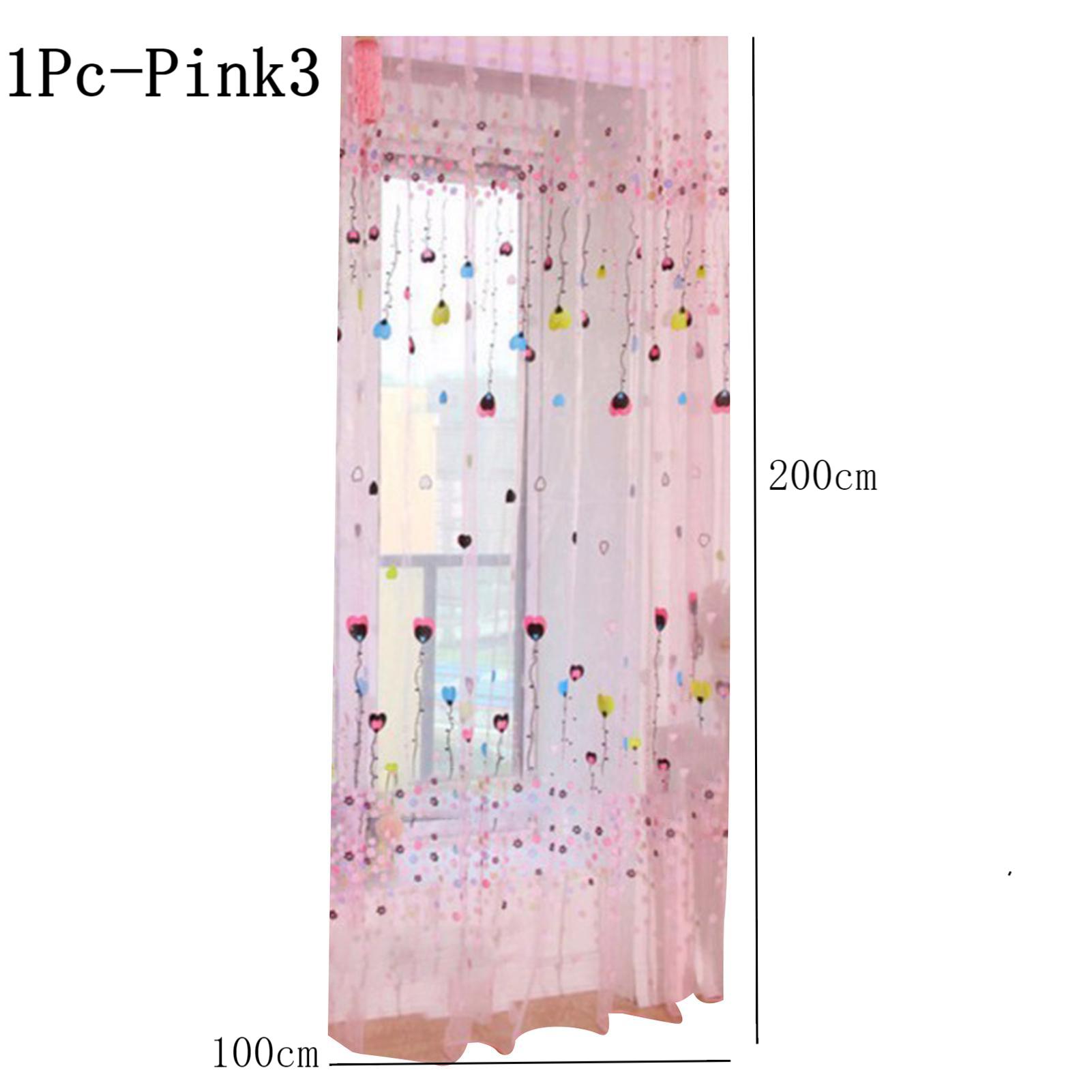 1Pc/2Pcs Soft Curtain 1*2m / 1*2.7m Lightweight Voile Curtain Reusable Polyester Peony Flower Printed Curtain Room Decoration: VIOLET/紫罗兰