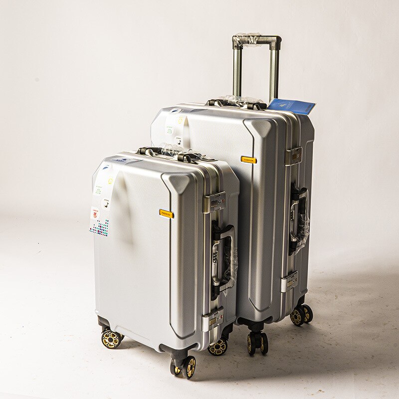 De Aluminium Frame Trolley Case Cabine Koffer Bagage Koffer Op Zakenreis Stewardess Koffer Unisex: Silver