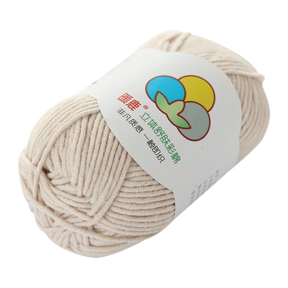 Wol Draad DIY Geweven Garen Hand Breien Gehaakte Hand Geweven 5 Strengen van Melk Katoen Warme Zachte Sjaal Trui wol Draad Q3: Khaki