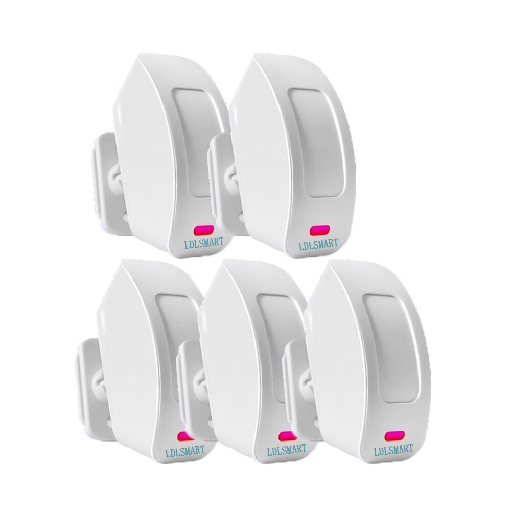 Welcome Chime Wireless Device PIR Motion Sensor Bell Alarm Entry Wireless Door Alarm: 5 Motion sensor