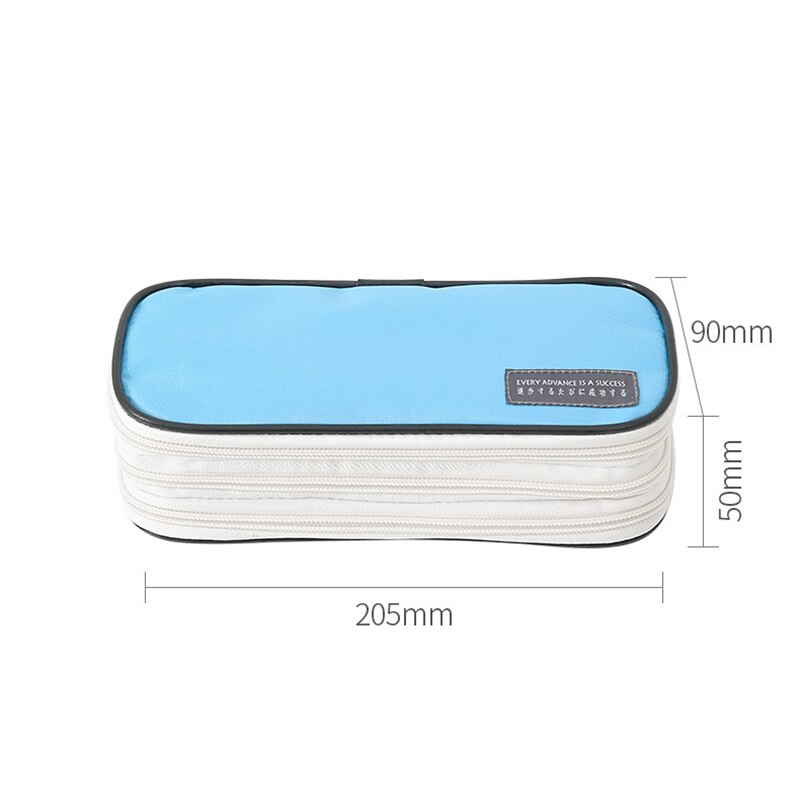 Estuche de lápices de tres capas de gran capacidad, Estuche escolar resistente al agua, Simple, Piornik Szkoln