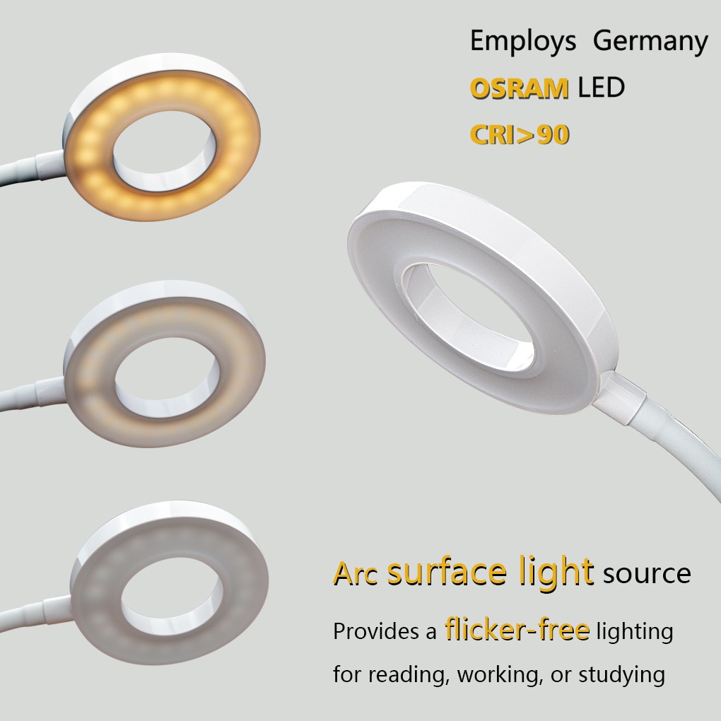 12W 40 LED ojo proteger abrazadera tornillo Clip escritorio luz largo brazo 3 Color regulable lámpara de mesa 5V USB alimentado Sensor táctil lámpara de Control