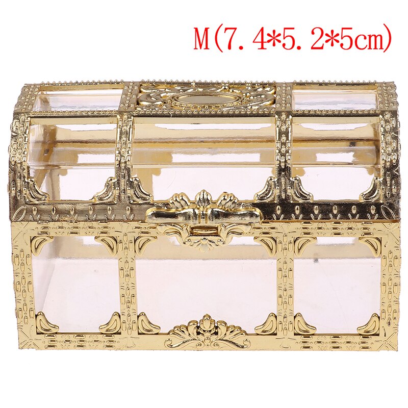 Boîte à bijoux, trésor du bibelot de l'organisateur Transparent Mini coffre de rangement pour la maison, objets de collection, maquillage de bureau en bonbons boîte à bijoux Pirate: MGD