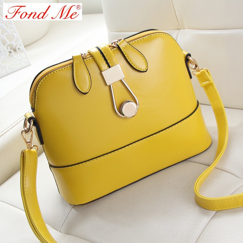 Eenvoudige Effen Kleur Schouder Messenger Bag: YELLOW