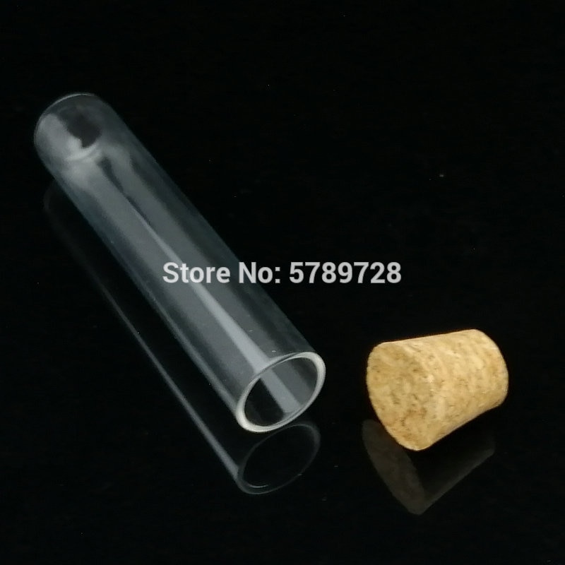 20pcs 20x100mm Glass round bottom test tube with cork stopper,Thickened flat - mouth lab test tubes Used in chemistry lab