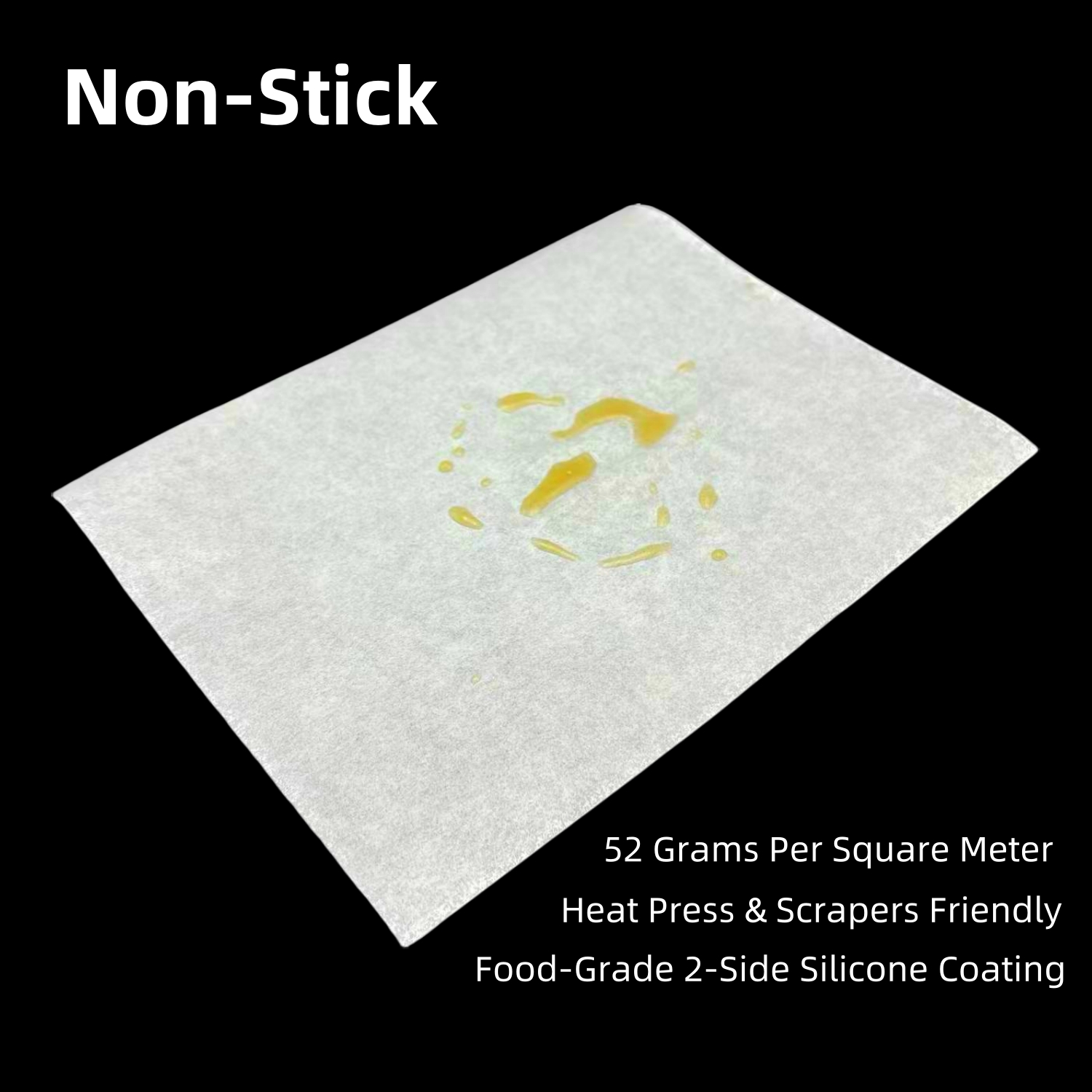 50/100 Sheets Rosin Press Paper Heating Press Pre-Cut Scrapers Friendly Parchment Paper Slick Silicone Coating on 2-Sides (52g)