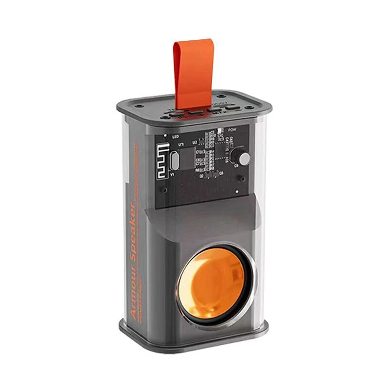 Luidspreker Klankkast De Bas Transparante Draadloze A36 Mecha Speakers Schudden Luidsprekers Audiospeler Bluetooth Stereo Surround: Black