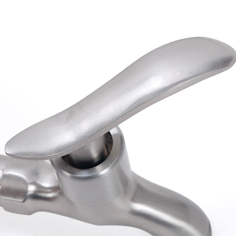 17cm Stainless Steel Lengthen Faucet Wall Mounted Washing Machine Faucet Mop Pool Tap Outdoor Garden Bibcock Single Cold Faucet