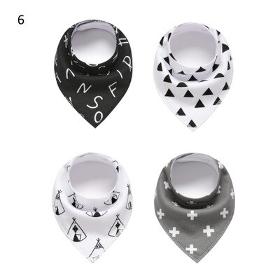 Bandana suave y cómoda de algodón 100% orgánico para bebés, Baberos ajustables con broches para Saliva, lote de 4 unidades: 2