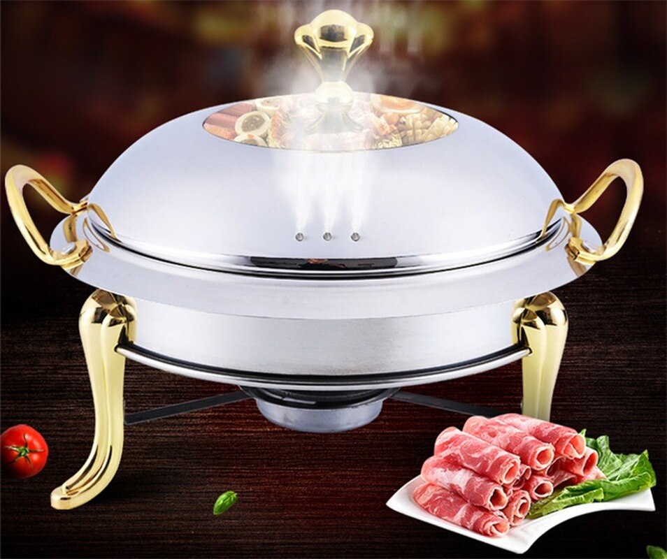 Thickened stainless steel alcohol pot dry pot small hotpot restaurant Pot son hotel commercial household shabu fry pot pot