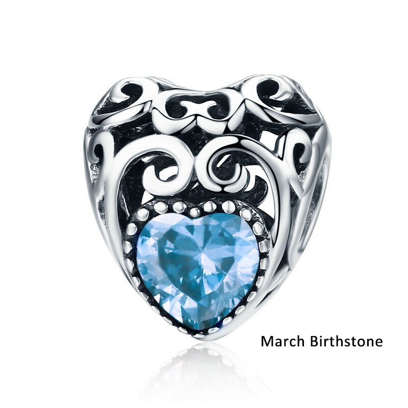 BAMOER Authentic 100% 925 Sterling Silver Month Birthst AAA Zircon Beads fit Charm Bracelet DIY Jewelry Making SCC573-10: SCC573-3