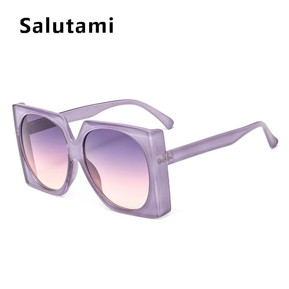 Sorte firkantede solbriller til kvinder mærke solbriller mænd ovseize vintage gradient nuancer dame  uv400 goggle: Grå lyserød