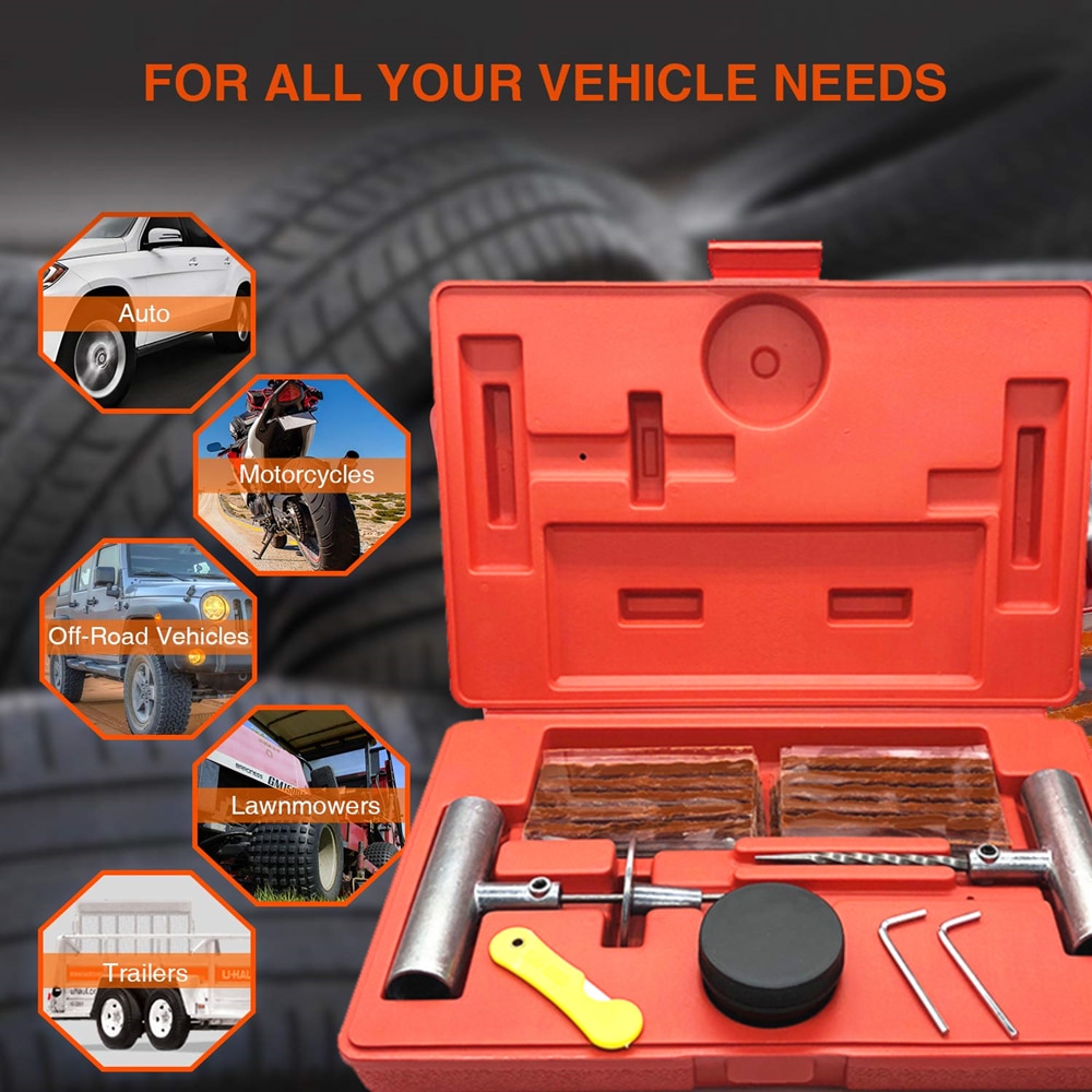 Tire Repair Kit Car Van Motorcycle Bike Tire Repair Tools Emergency Heavy Duty Tubeless Tire Puncture Repair Kit