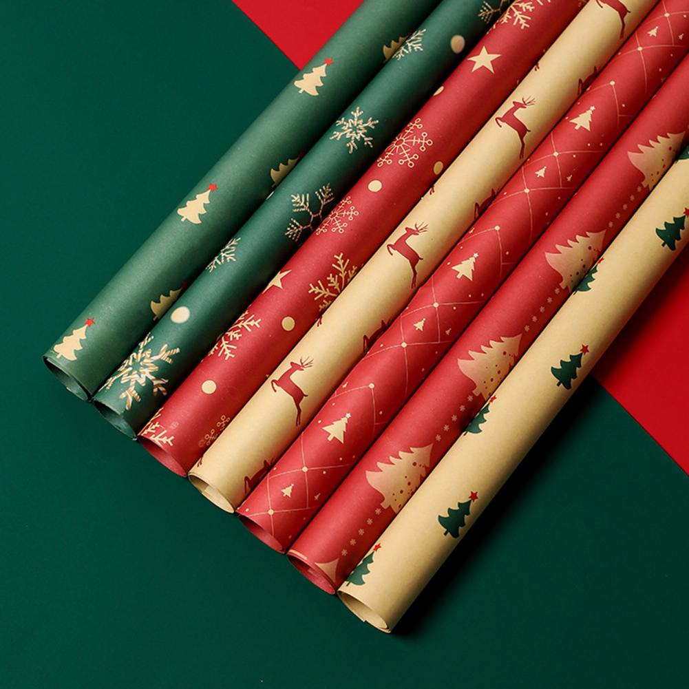Tear Resistant Smooth Surface Versatile Reverse Christmas Wrapping Paper for Birthday
