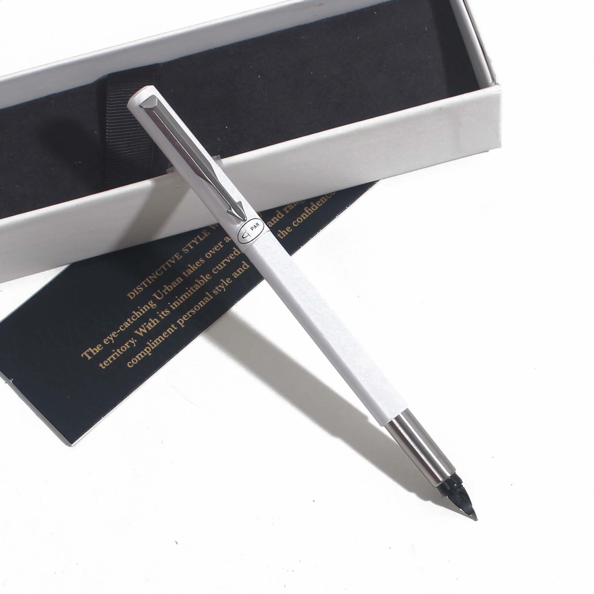 Ingenuitying fountainPen Kantoor School inkt pen met doos zwart rood Grijs metalen inkt vulpen zilver: wihteWithBox