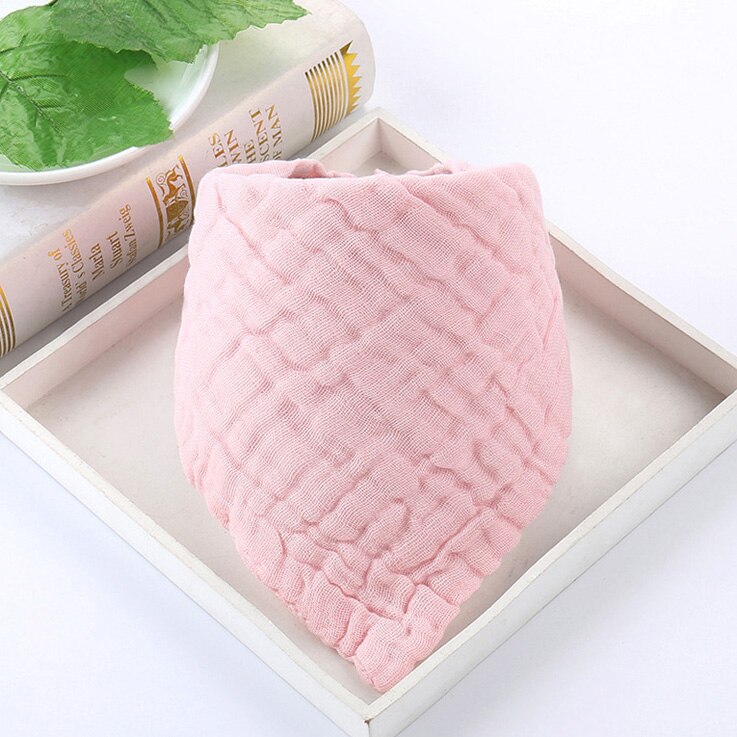 6 lagen 2 stuks door Slabbetjes Mousseline Katoen Driehoek Speeksel Voeden Handdoek Baby Speeksel Fastener Handdoek Baby Meisjes Jongens Burp doeken: Pink