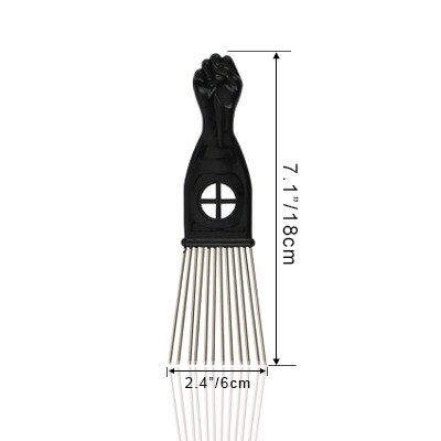 Leeven 5 Size Afro Comb Metal African American Pick Comb Hairdressing Styling Tool for Hair Styling style comb: Blue