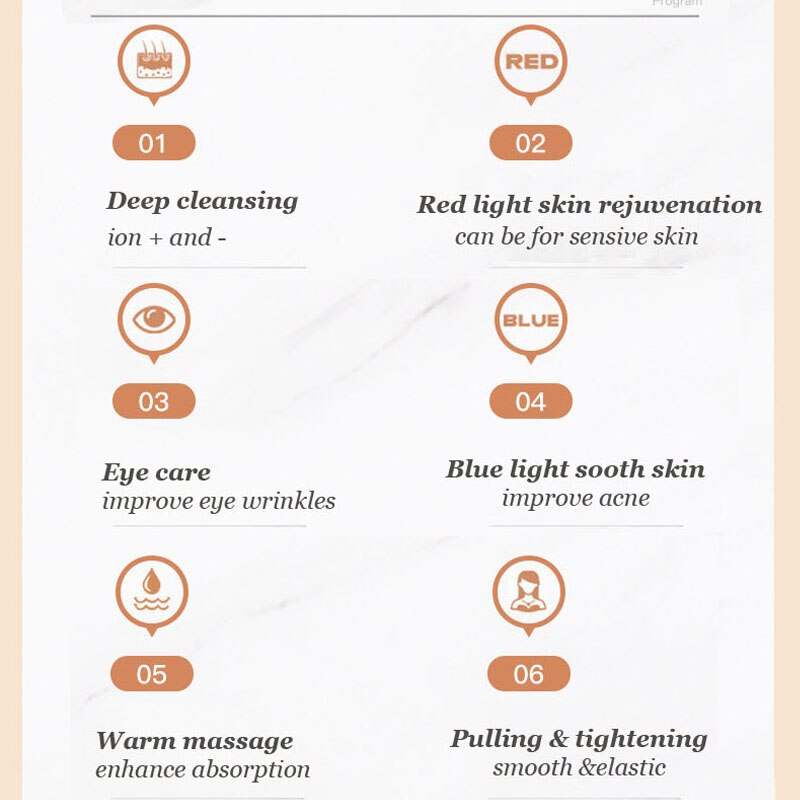 EMS dispositivo de belleza Facial LED, luz azul roja, masaje Facial vibratorio, cuidado de los ojos, ION de limpieza, estiramiento de la piel, masajeador para cuidado Facial ajustado