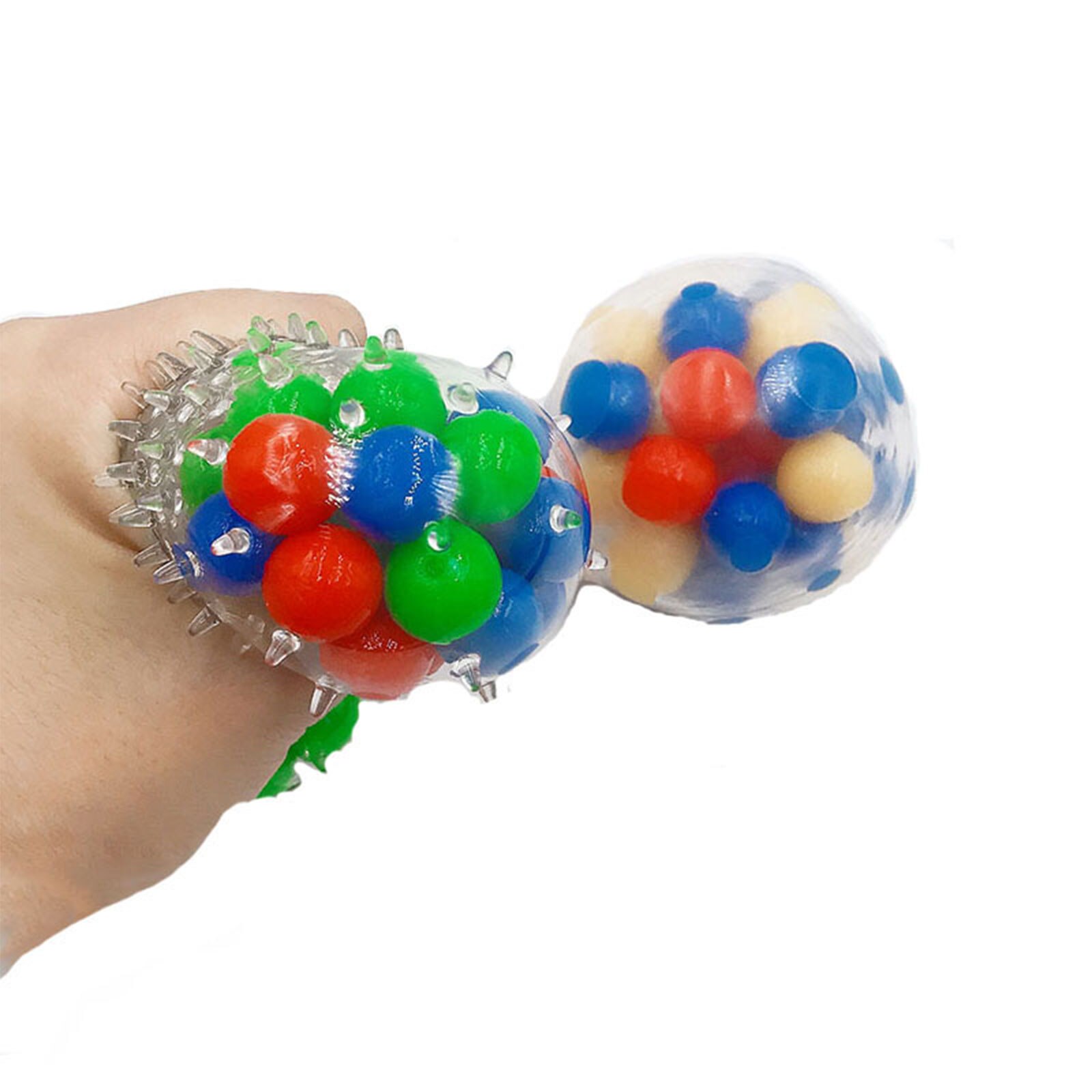 Squeeze Ball Toy DNA Colorful Beads Relieve Stress Hand Exercise Tool for Kids / Adults Random Color