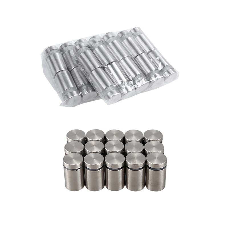 Entretoise en verre de 35 pièces: 20 pièces 12Mm x 22Mm matériel de entretoise en verre d'acier inoxydable et 15 pièces 19Mm x 30Mm matériel de montage mural en verre: Default Title