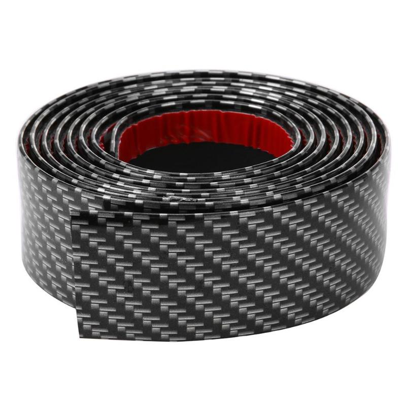 2.5m bil dørbeskytter bil styling karbonfiber utseende myk gummi støtfanger stripe gjør det selv dørterskel beskytter bil klistremerke tilbehør