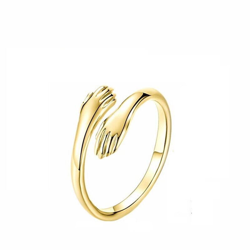 Omhelzing Vrede Ring Voor Verstelbare Knuffelen Hand Ringen Zilver Kleur Sieraden Persoonlijkheid Open Ring Voor Vrouwen Mannen Mode