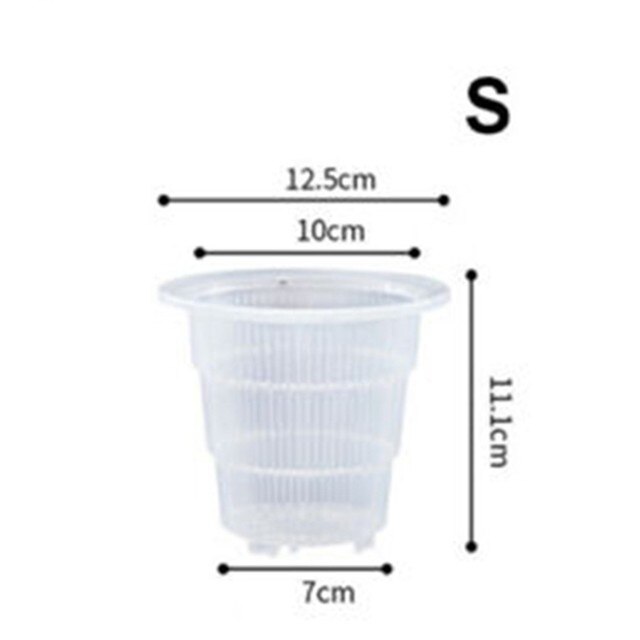 Clear Plastic Orchidee Plant Grow Potten Met Gaten Succulent Ademend Tuin Thuis Wortel Controle Bloempot: S