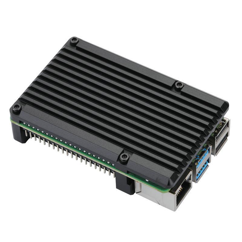 Raspberry  pi 4 aluminium behuizing met dubbele koelventilator, metalen behuizing, zwarte behuizing voor rpi 4 model b