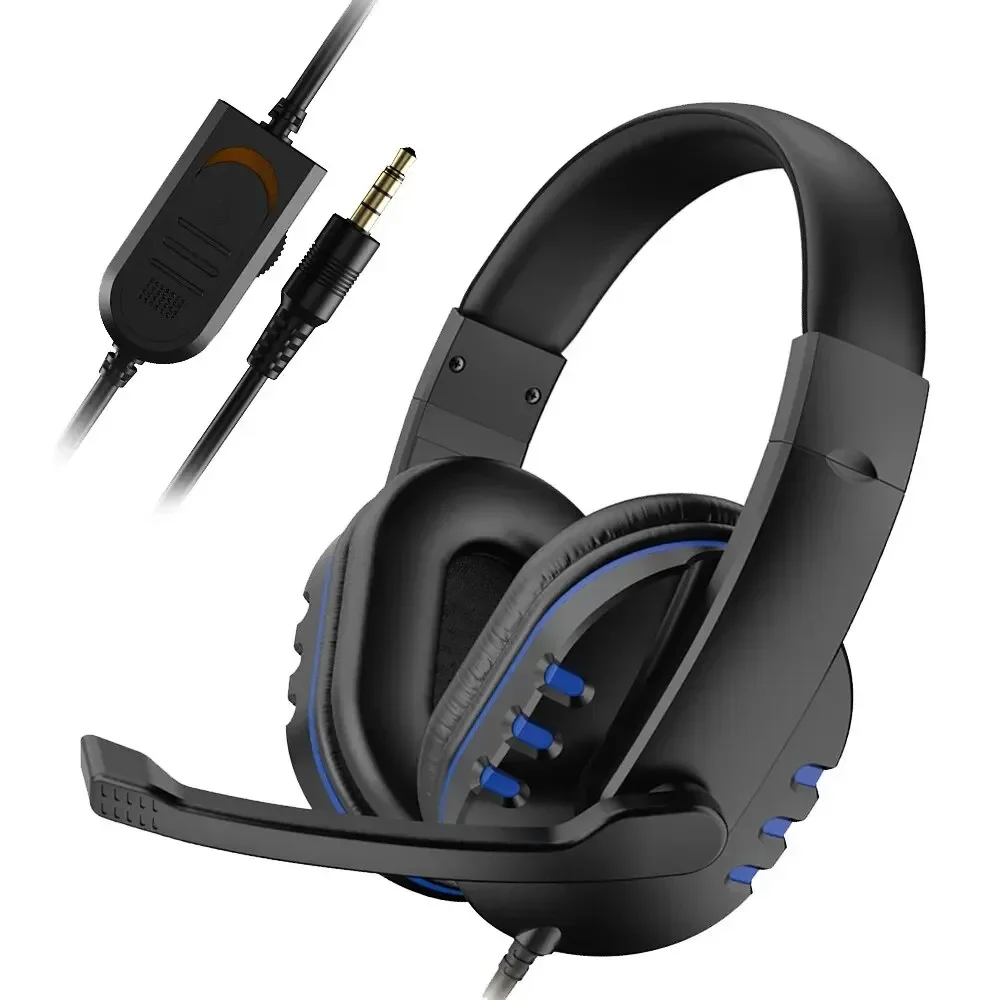 Słuchawki 3,5 mm Przewodowy zestaw słuchawkowy do gier Słuchawki do PS4 Play Station 4. Zestaw słuchawkowy do gier PC Chat z mikrofonem
