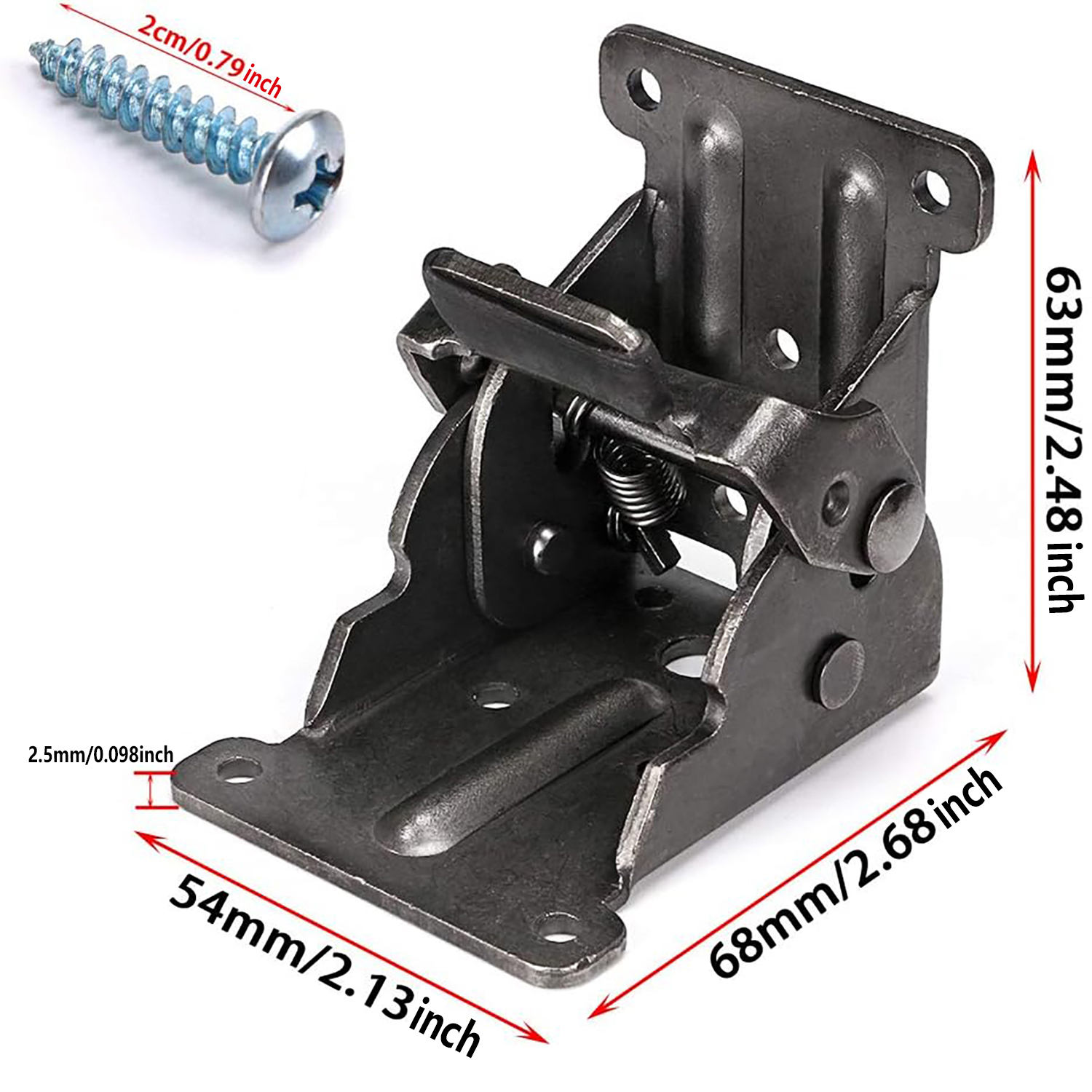 Foldable Bracket, Self-Lock Hinge Hardware with Screws Lock Extension Support for Table Leg, Bed Leg, Workbench, Pack of 4