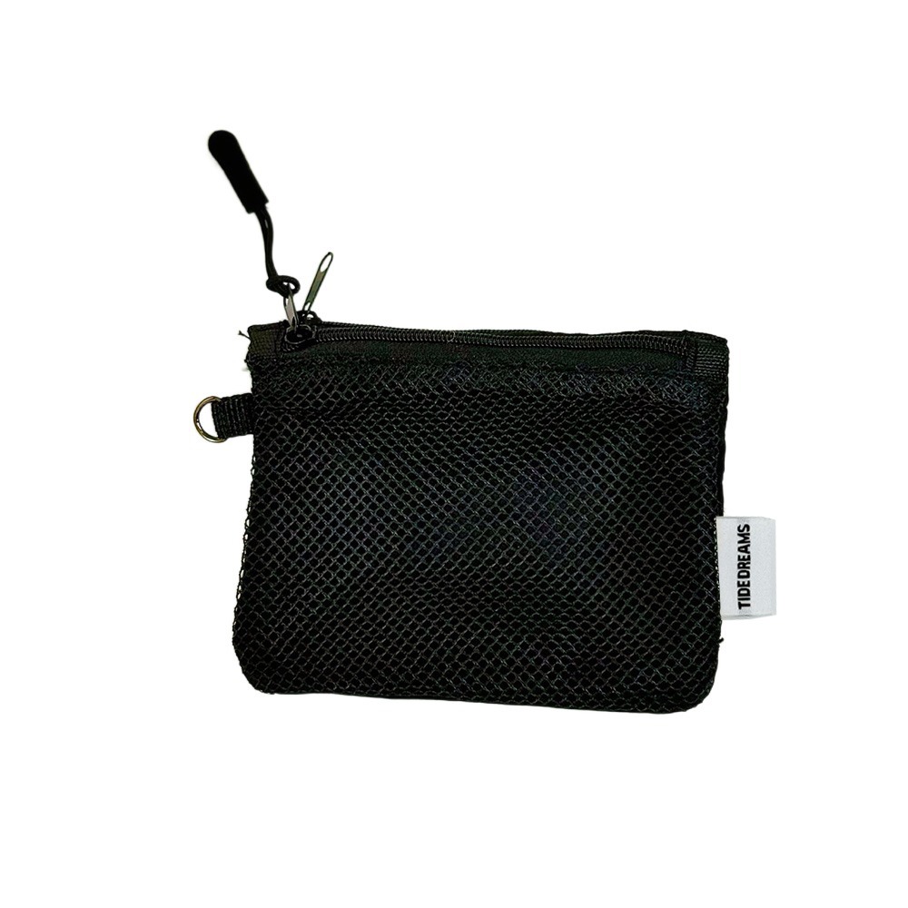 Doppelter Reißverschluss, Netz-Aufbewahrungstasche, doppelschichtig, platzsparend, Mini-Make-up-Tasche, sichtbar, großes Fassungsvermögen, Reise-Kosmetik-Organizer, Schlüssel: Beige