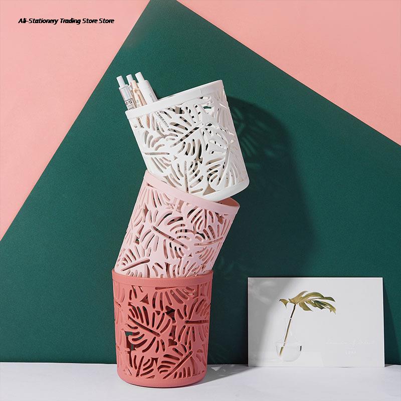 Porte-crayon et Pot en plastique, en dentelle, creux, pour brosse à fleurs, accessoires