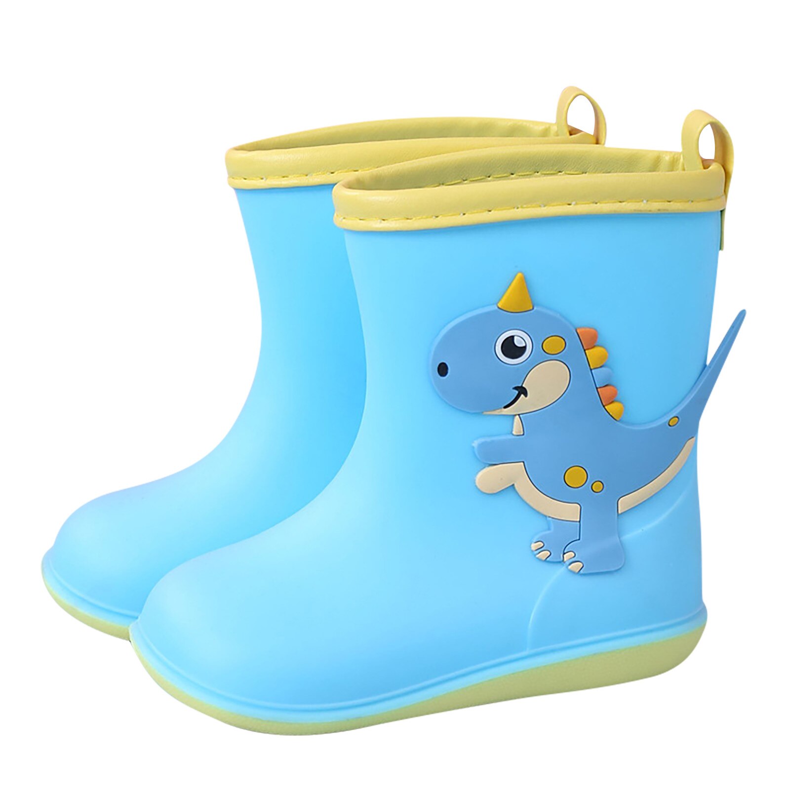 Regen Laarzen Kinderen Winter Meisje Leuke 3d Dinosaur Kinderen Jongens Laarzen Pluche Warm Enkel Pvc Waterdichte Peuter Water Schoenen regenlaarzen: B / 20