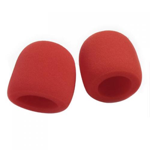2x Red Microphone Windshields Windscreen Foam Cover Studio 70mm Long