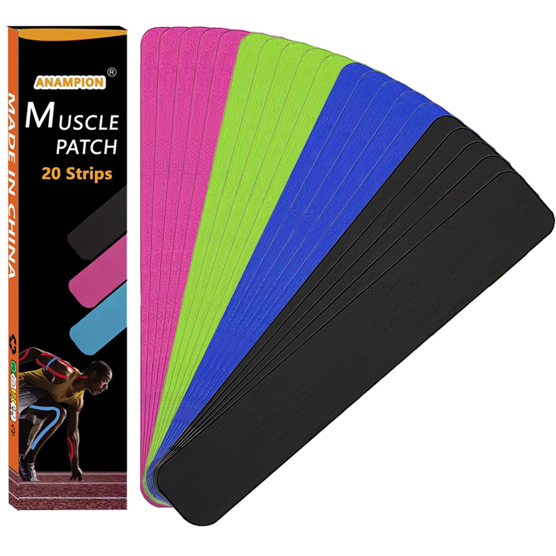 20 stks Kinesiologie Tape Voorgesneden Mix Set Elastische Atletische Sport Tape Waterdicht Ademend Latex Gratis Tape voor Enkel Polsen Knieën: camouflage