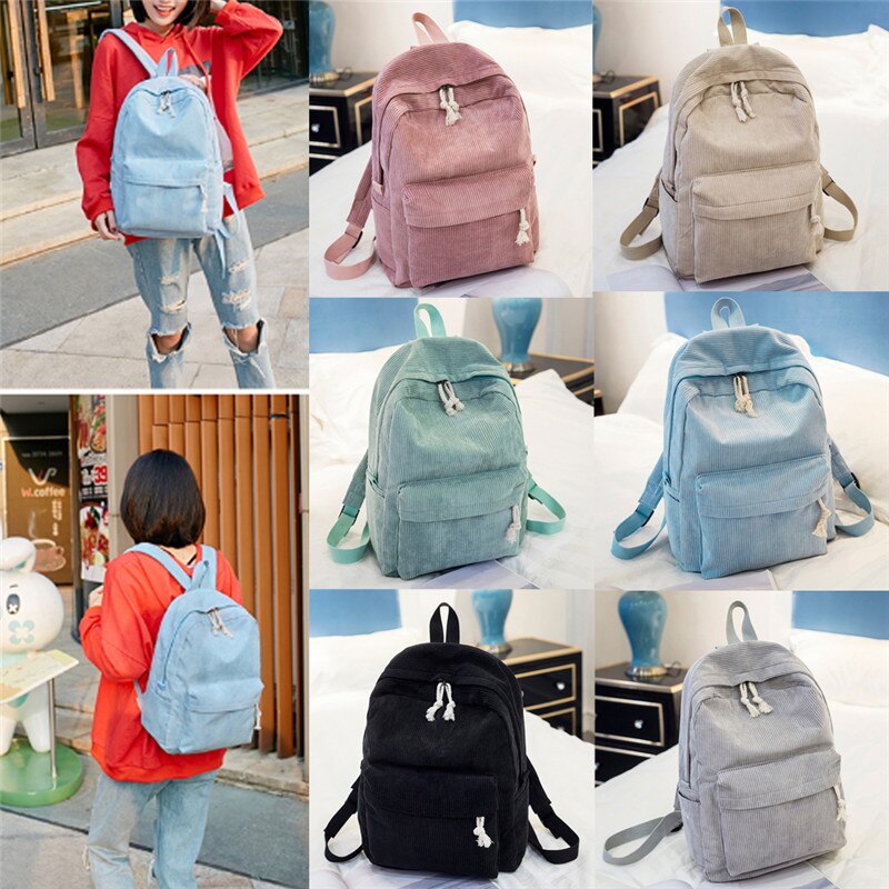 NOENNAME_NULL Men Women Travel Canvas Backpack Rucksack Camping Laptop Hiking School Book Bag