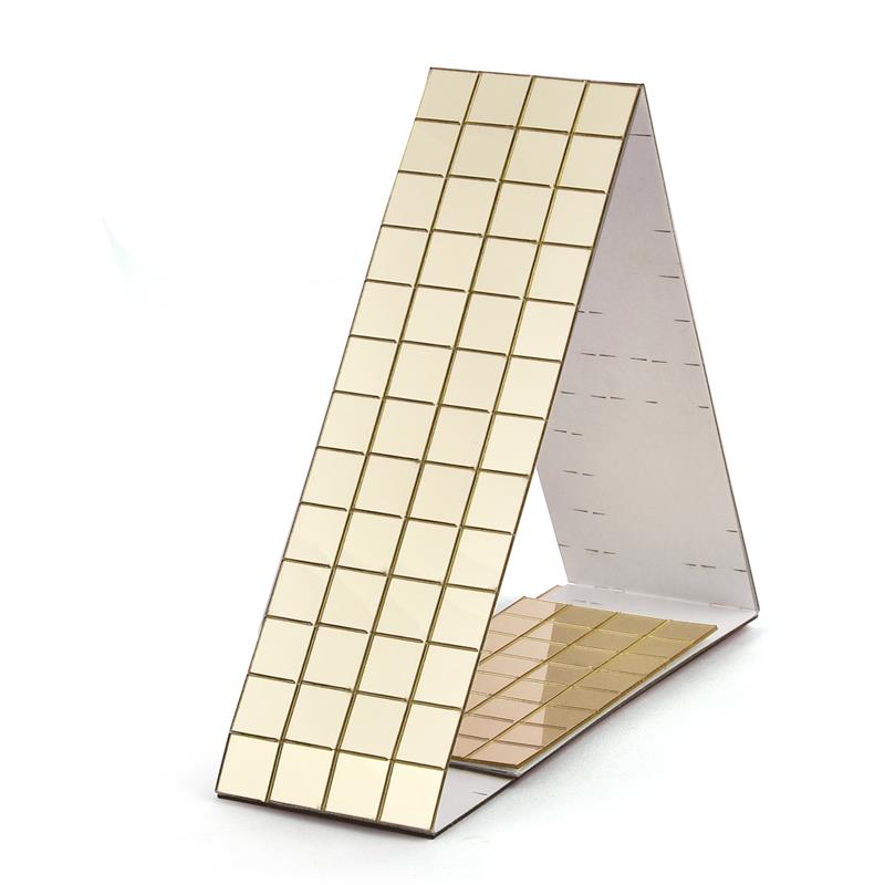 3D Self-Adhesive Real Glass Craft Mini Square Mirrors Mosaic Tiles Stickers Bathroom DIY Handmade Craft Home Decoration Making: light green / 10CM*10CM