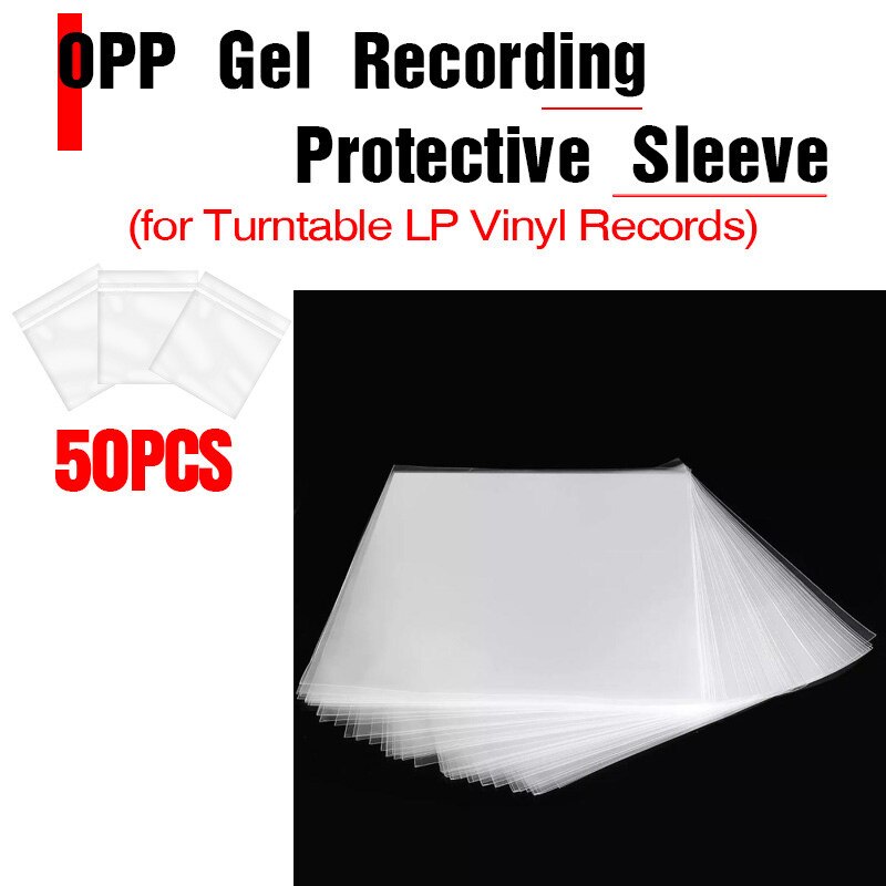 50 pces opp gel registro capa protetora 12 &quot;32.3cm * 32cm para o jogador da plataforma giratória lp vinil registro auto-adesivo registro saco