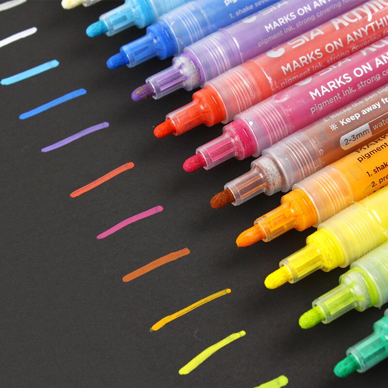 14 Colors Permanent Art Marker for Fabric T-shirt Liner Textile Ink Cloth Paint Color DIY Doodling Washing does not fade