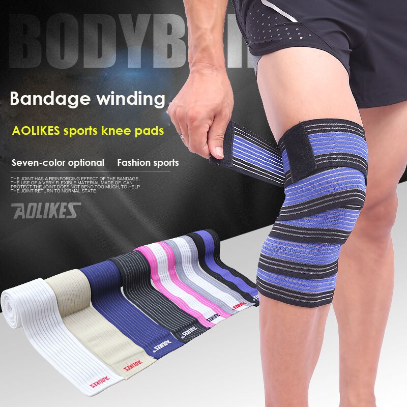 1pc elastiska bandage kompression knästöd sportrem knäskyddsband ankel ben armbåge handled vadstöd säkerhet 120cm