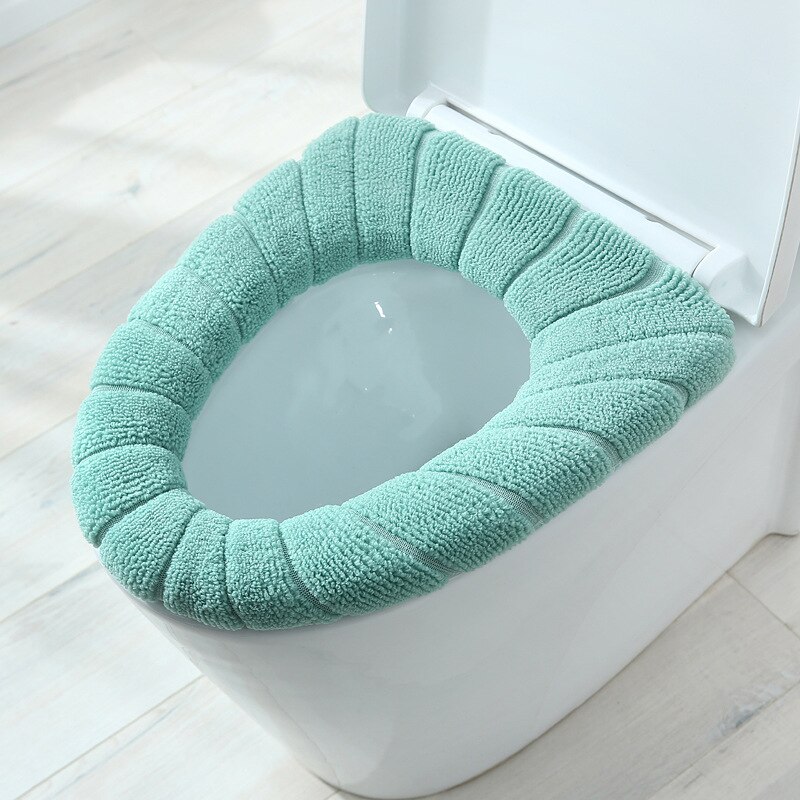 Winter Warme Wc Sitz Abdeckung schließt matt 1Stck Waschbar betroffen Reine Farbe Weichen O-bilden Pad Bidet Abdeckung Schlecht Zubehör: C-2