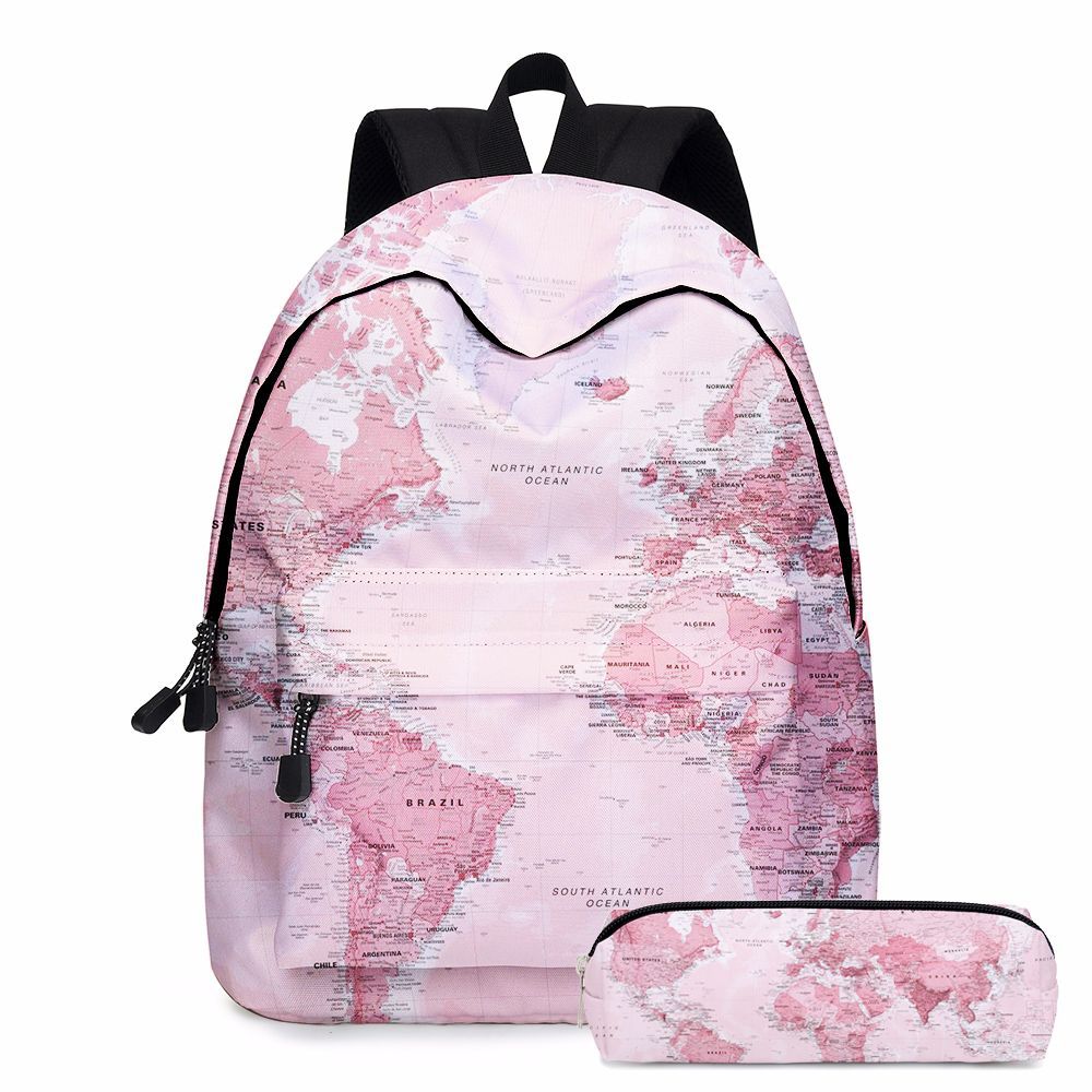 Europe and America map school bags for girls waterproof bookbag student children backpacks kids school backpack boys