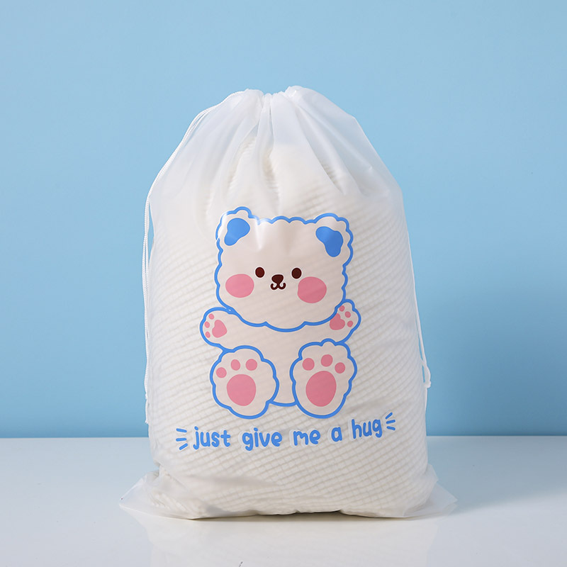 10pcs/set Packaging Bag Travel Clothing Storage Bag Underwear Cute Storage Bag Clothes Shoes Sub-packaging Waterproof Seal Bag: Drawstring C(35X45)