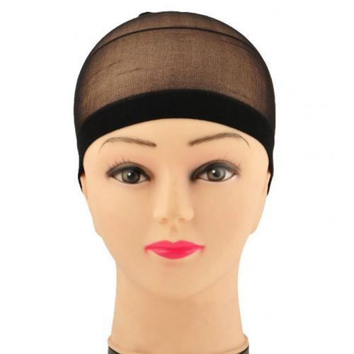 2Pcs Unisex Stretchable Wig Liner Cap Hair Net Elastic Mesh Hairpiece Accessory: black