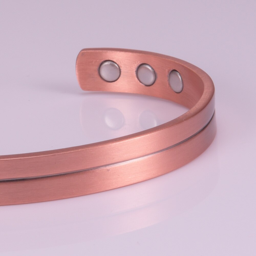 Real Copper Magnetic Bracelet Women 8mm Arthritis Adjustable Cuff Pure Copper Brand Bracelet Energy Magnetic Therapy Bracelet