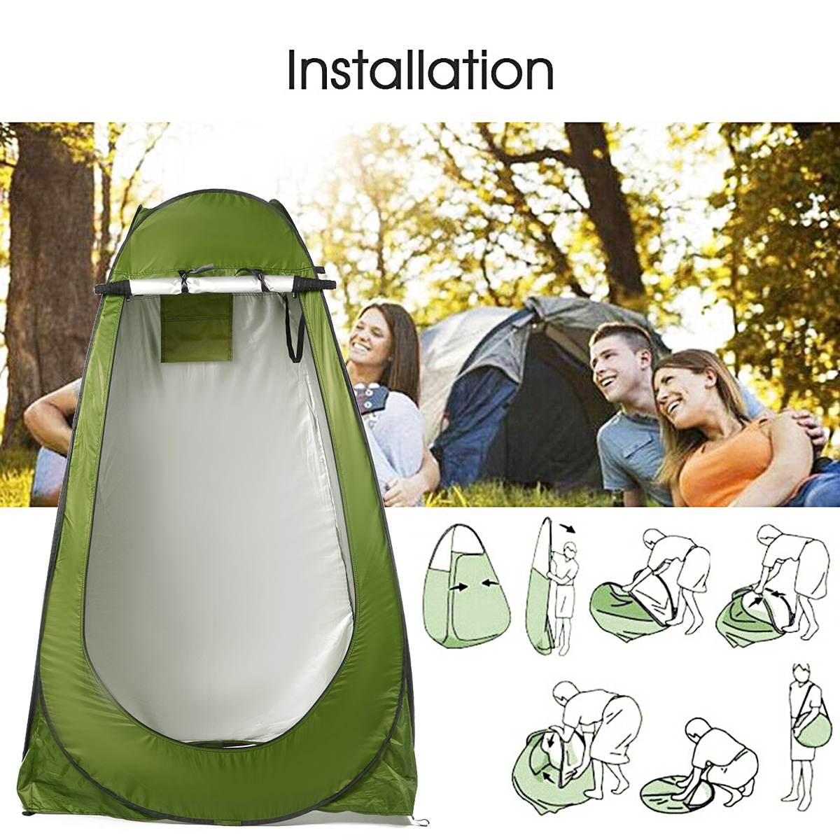 Popping Up Pod Changing Room Privacy Tent Easy Set Up Portable Outdoor Shower Tent Camp Toilet Rain Shelter for Camping, Beach