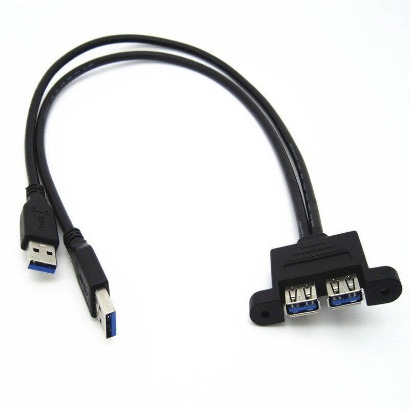 Hoge Snelheid Dual Port Usb 3.0 Man-vrouw Schroef Lock Panel Mount Uitbreiding Uitbreiding Bezel Datakabel Cord 0.3M/0.5M/1M/1.5M