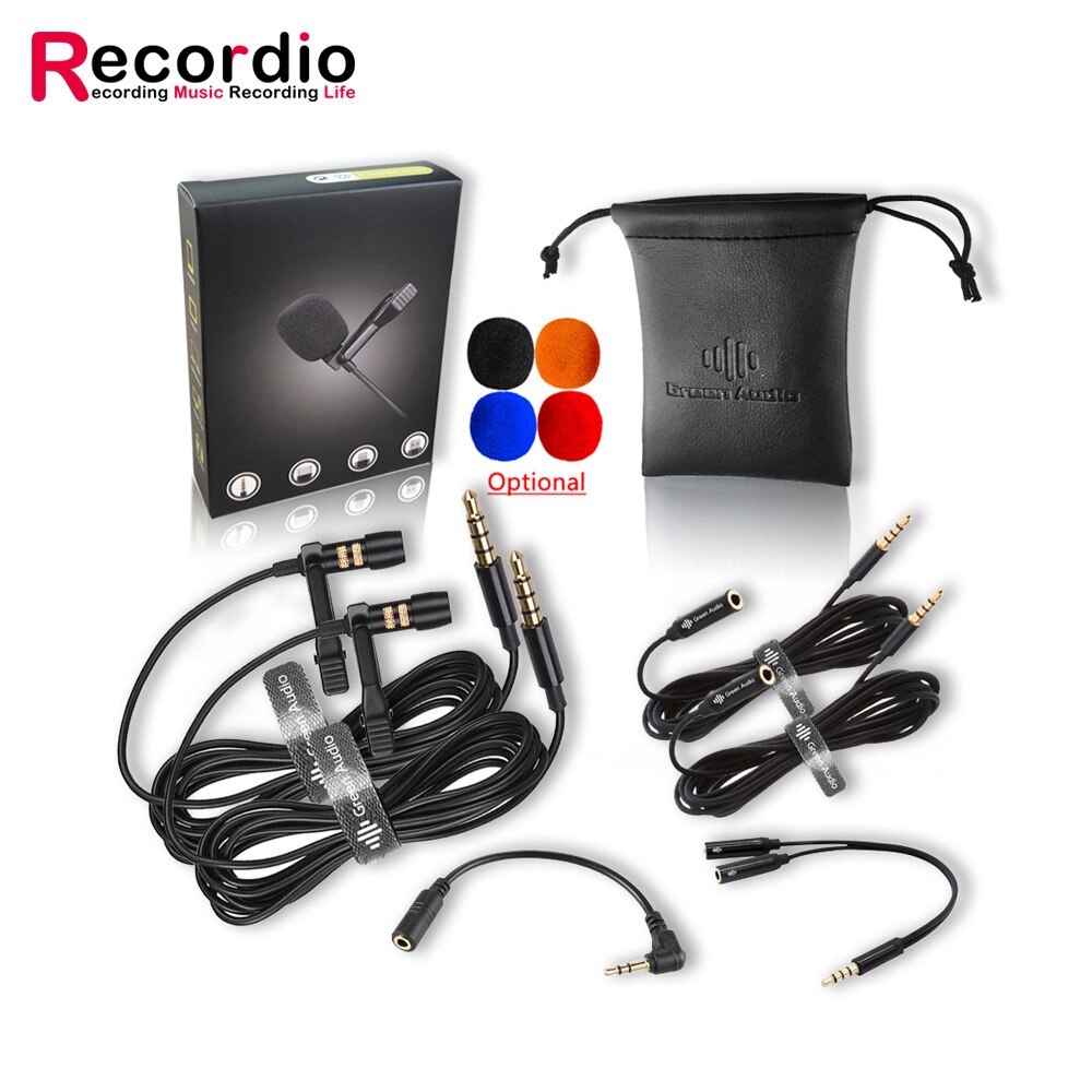 Mini microfono Set condensatore Clip-on risvolto Lavalier Mic cablato per telefono portatile per telefono Mini Stereo HiFi qualità del suono