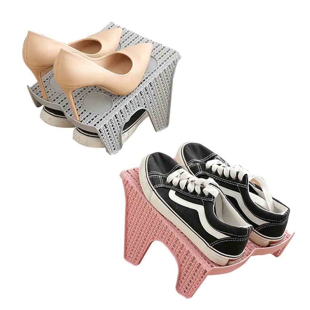 Shoe Slots Organizer Storage Stand Holder Double Layer Plastic Space Saver Holder Shoes Box Organizer Storage Tools